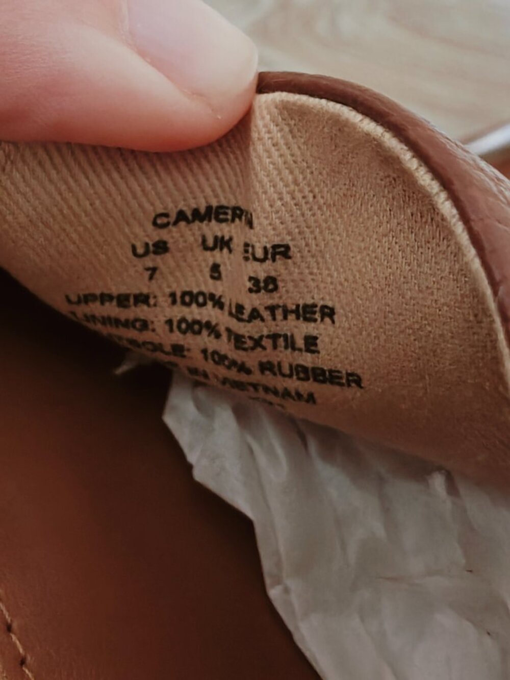 Lauren Ralph Lauren Cameryn Tumbled Leather Espadrilles Cognac Size 7 - Picture 9 of 9